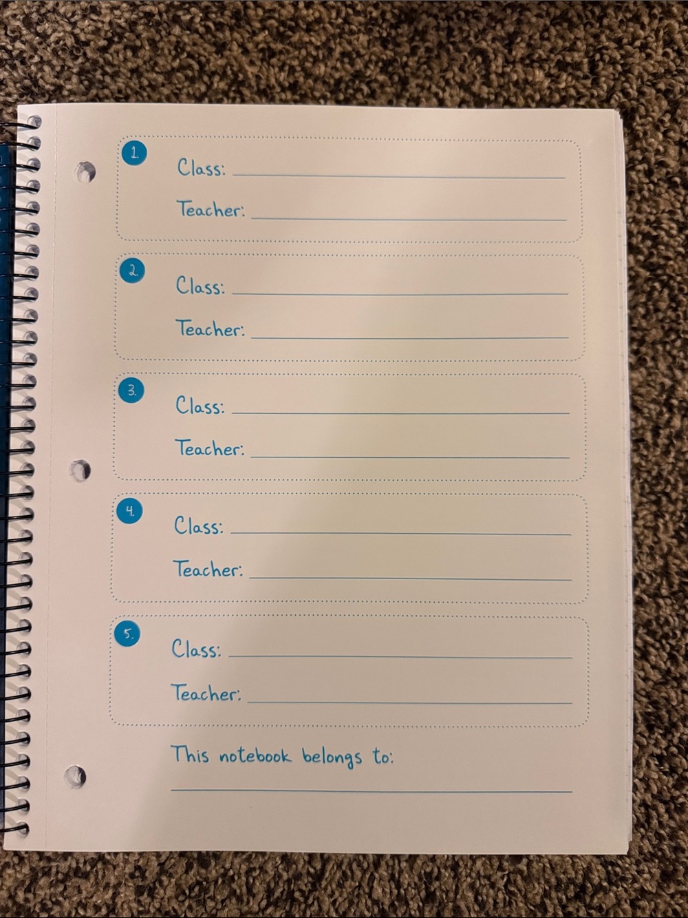 5-Subject Wide Ruled Notbook - Picture 2 of 4